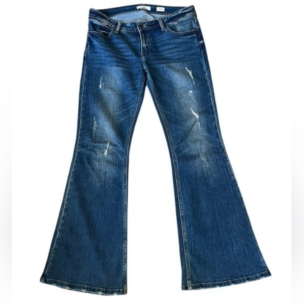 KanCan Low Rise Distressed Flare Jeans